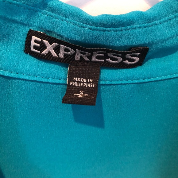 Express Green Button Up Shirt Sz Small - Picture 3 of 6